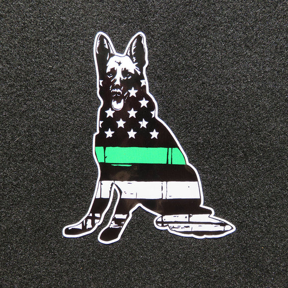 Thin Green Line German Shepherd Vinyl Decal 1