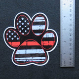 Thin Red Line Paw Print Vinyl Decal 3