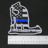Kneeling Police Officer Thin Blue Line Vinyl Decal 2