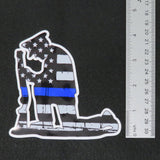 Kneeling Police Officer Thin Blue Line Vinyl Decal 3