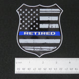 Thin Blue Line Police Badge Retired Vinyl Decal 2