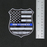 Thin Blue Line Police Badge Retired Vinyl Decal 3