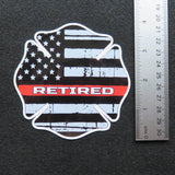 Thin Red Line Firefighter Maltese Cross Retired Vinyl Decal 3