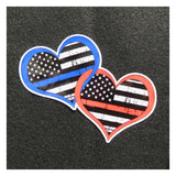Two Hearts Linked Thin Blue Line Thin Red Line Vinyl Decal 1