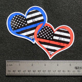Two Hearts Linked Thin Blue Line Thin Red Line Vinyl Decal 2