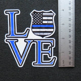 Thin Blue Line LOVE Police Badge Vinyl Decal 3