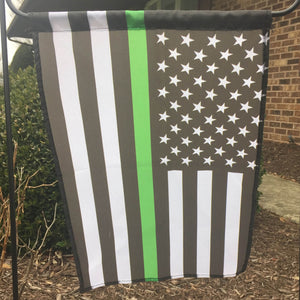 American Flag Thin Green Line Garden Flag 1