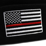Thin Red Line Embroidered Cuffed Beanie 3