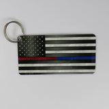 American Flag Thin Blue Line Thin Red Line Key Chain 1