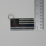 American Flag Thin Blue Line Thin Red Line Key Chain 3