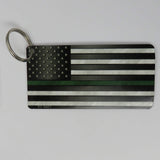 American Flag Thin Green Line Key Chain 1
