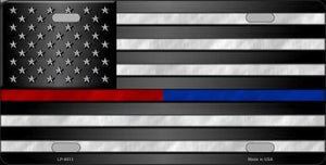 American Flag Thin Red Blue Line License Plate 1
