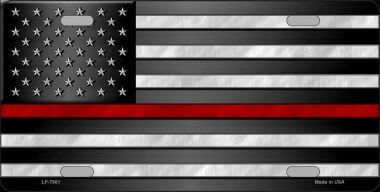 American Flag Thin Red Line License Plate 1