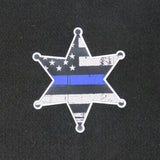 Police Sheriffs Badge Thin Blue Line Magnet 1