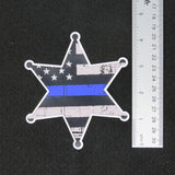 Police Sheriffs Badge Thin Blue Line Magnet 3