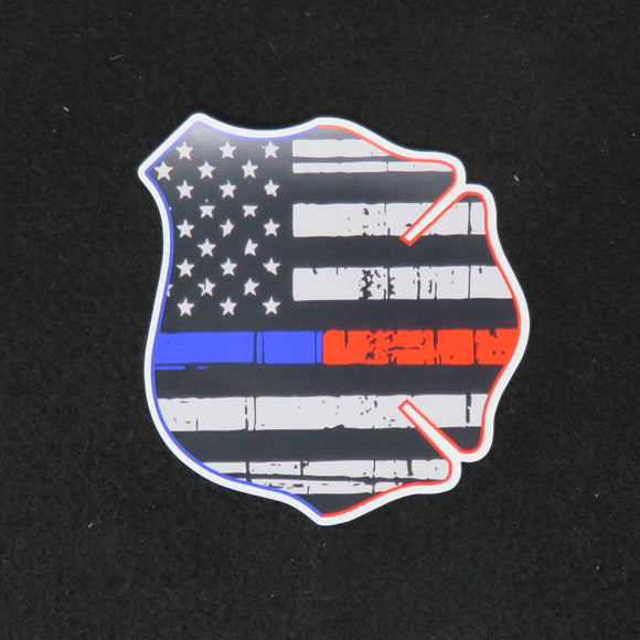 Thin Blue Line Thin Red Line Police Fire Mashup Magnet 1