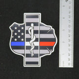 Thin Blue White Red Line Police EMT Fire Mashup Magnet 3